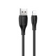 Кабель iPhone Lightning Hoco X61 2.4A силиконовый черный 1м (31) - фото 1