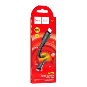 Кабель Type-C to Type-C Hoco X84 3A/60W/OD6.0 черный 1м (33) - фото