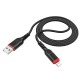 Кабель iPhone Lightning Hoco X59 2.4A тканевой черный 1м (33) - фото 1