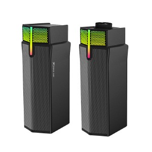Колонки компьютерные 2.0 XTRIKE SK-604 10W/RGB/USB/35дБ/9,3х7х21,3см черные 1,3м - фото