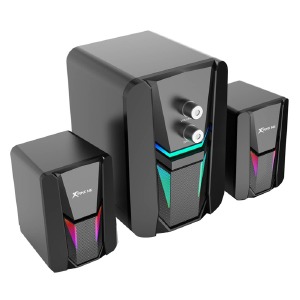Колонки компьютерные 2.1 XTRIKE SK-612 2x3W/1x5W/RGB/USB/35дБ/9,8х7,9х6,7см/15,8х13,1х11см черные 1,2м - фото
