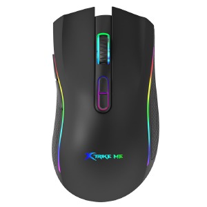 Компьютерная мышка проводная USB игровая XTRIKE GM-314BK RGB/7 кнопок/800-7200DPI/125Hz черная 1,5м - фото