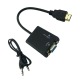 HDMI (папа) - VGA (мама) + Audio конвертер Plastic packing черный  - фото 1