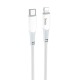 Кабель iPhone PD Type-C to Lightning Hoco X70 20W тканевой белый 1м - фото 2