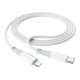 Кабель iPhone PD Type-C to Lightning Hoco X70 20W тканевой белый 1м - фото 1
