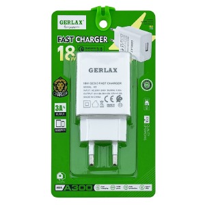 Блочек USB Gerlax A300 3A/1USB/18W/QC3.0/блистер белый - фото