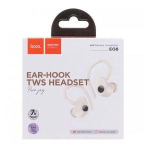 Hands Free Bluetooth Hoco EQ8 TWS/BT5.3/40MAh/500mAh/LED дисплей молочный - фото