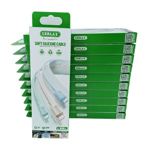 `SET кабелей iPhone Lightning Gerlax L26L 6A силиконовый мятный 1м (10ШТ!!!+1ШТ ПОДАРОК) - фото
