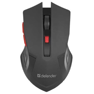 Компьютерная мышка беспроводная Defender Accura MM-275 6 кнопок/USB 2.4GHz/800-1600DPI блистер черно-красная - фото