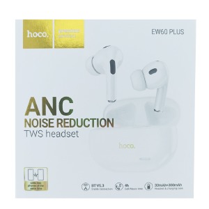 Bluetooth Air Pods Hoco EW60 plus ANC/TWS/BT5.3/30mAh/300mAh белые (20) - фото