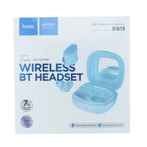 Hands Free Bluetooth Hoco EQ13 TWS/BT5.3/40mah/400mah голубые (14) - фото
