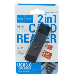Card-reader USB/Type-C 3.0 Hoco HB45 SD/TF3.0 серый (50) - фото