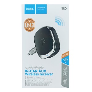 BT адаптер-3,5 Hoco E80 BT5.3/250mAh/mic черный (20) - фото