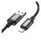 Кабель iPhone Lightning Hoco X91 2.4A тканевой черный 3м - фото 1