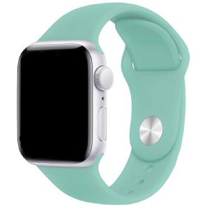 Ремешок для Apple Watch 42/44/45/49mm силиконовый (16) мятный S - фото