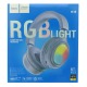 Hands Free большие Bluetooth Hoco W48 RGB/BT5.3/TFcard/AUX/mic/400mAh небесный - фото 1