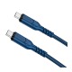 Кабель Type-C to Type-C Hoco X59 3A/60W тканевой синий 2м (33) - фото 1