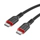 Кабель Type-C to Type-C Hoco X59 3A/60W тканинний чорний 3м (25) - фото 1