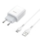 СЗУ Type-C Hoco C73A 2.4A/2USB/блистер белый 1м (30) - фото 1