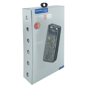 Power bank/Павербанк 20000mA Konfulon A34Q 2USB-22.5W+PD20W прозрачно-черный - фото