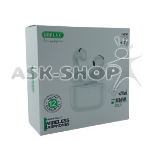 Bluetooth Air Pods Gerlax H16W Cheap series/25mAh/250mAh/touch control/siri/зарядка бокса, а потом наушников/design 3 series белые - фото