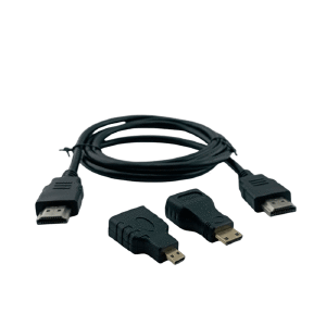 HDMI-HDMI+microHDMI+miniHDMI кабель з перехідниками чорний 1,5м - фото
