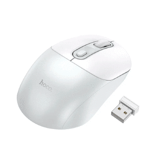 Компьютерная мышка беспроводная Hoco GM28 3 кнопки/USB 2.4GHz/1200DPI блистер белая (15) - фото
