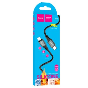 Кабель iPhone PD Type-C to Lightning Hoco X86 20W черный 1м (36) - фото