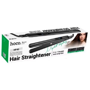 Утюжок Hoco HP40 для выпрямления волос черный - фото