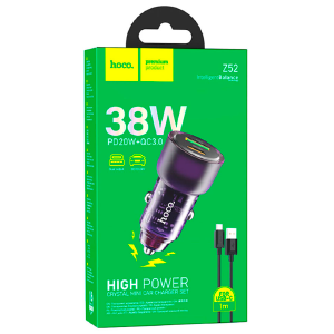 АЗУ Type-C Hoco Z52 3А/1USB/38W/QC3.0/PD20W фиолетовое (12) - фото