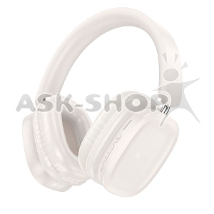 Hands Free большие Bluetooth Hoco W51 BT5.3/TFcard/AUX/mic/400mAh молочный - фото