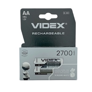 Аккумуляторы R6 Videx AA по 2 шт(пальчиковые) 2700mA/цена за 1 бат. - фото