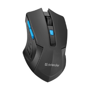 Компьютерная мышка беспроводная Defender Accura MM-275 6 кнопок/USB 2.4GHz/800-1600DPI блистер черно-синяя - фото