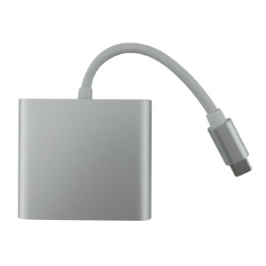 Type-C (папа) - PD+HDMI+USB (мама) (for Power) конвертер серебро (А00285) - фото