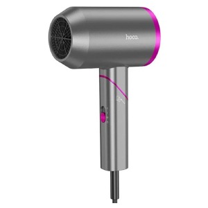 Фен HOCO HP13 три скорости/холодный поток/1 магнитная насадка/1600W/7,7х12,5х22,5см серый 1,8м - фото