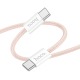 Кабель Type-C to Type-C Hoco X104 60W розовый 1м (31) - фото 1