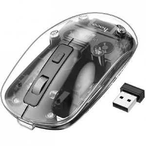 Компьютерная мышка беспроводная Hoco GM29 4 кнопки/BT/USB 2.4GHz/800-1600DPI черная (12) - фото