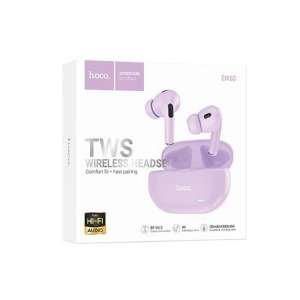 Bluetooth Air Pods Hoco EW60 ANC/TWS/BT5.3/30mAh/300mAh фиолетовые - фото