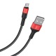 Кабель microUSB Hoco X26 2.4A тканевой черно-красный 1м (30) - фото 1