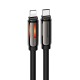 Кабель iPhone PD Type-C to Lightning Hoco U136 27W/Led индикатор черный 1,2м  - фото 1