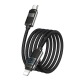 Кабель iPhone PD Type-C to Lightning Hoco U137 3A/27W/Led дисплей черный 1,2м - фото 1