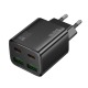 Блочек USB Hoco N55 3A/2USB/QC3.0/2PD20W/GaN черный (12) - фото 1