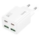 Блочек USB Hoco N55 3A/2USB/QC3.0/2PD20W/GaN белый - фото 1