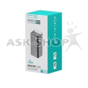 Power bank/Павербанк 50000mA Konfulon A22Q 3USB/22.5W/PD20W/фонарик (input micro/Type-C) зеленый - фото