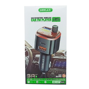 FM модулятор Gerlax GC-M7 12-24V/5A/2USB-25W/PD35W/BT5.0/RGB/LCD дисплей черный - фото