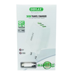 СЗУ Type-C Gerlax GA-26 3.4A/3USB белый 1м - фото