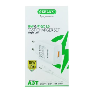 СЗУ Type-C Gerlax A3T 3A/1USB/18W/QC3.0 белый 1м - фото