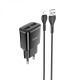 СЗУ iPhone Lightning Hoco C88A 2.4A/2USB черный 1м (12) - фото 1