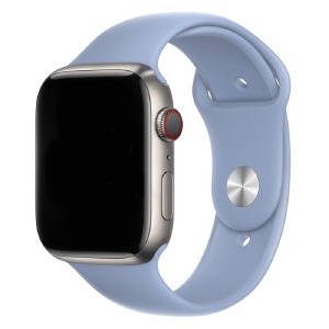 Ремешок для Apple Watch 42/44/45/49mm силиконовый (35) голубой S  - фото