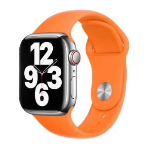 Ремешок для Apple Watch 42/44/45/49mm силиконовый (13) оранжевый L - фото
